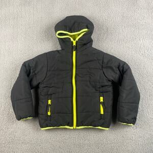 Roebuck Co Youth Boy's Medium Black Green Long Sleeve Hooded Jacket